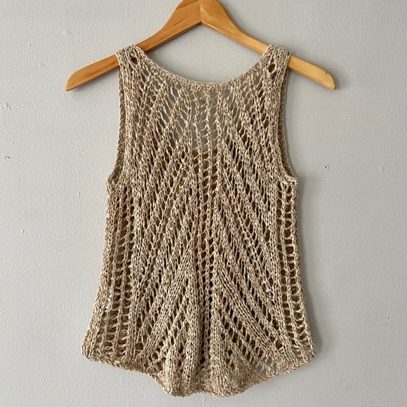NWT chunky open knit linen tank XS - Picture 3 of 5